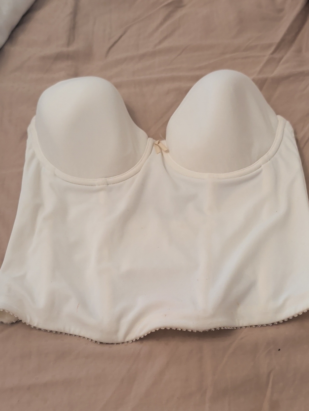 Vera Wang Strapless Longline Bustier in Ivory Cream